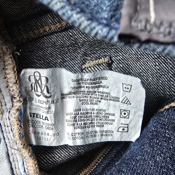 Rock & Republic Stella Straight Leg Blue Denim Jeans Size 30 - Picture 9 of 13
